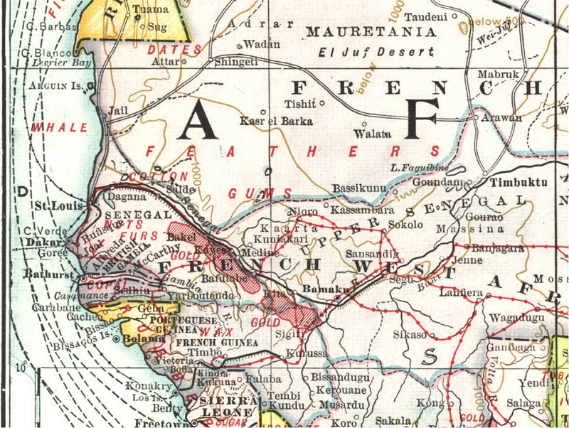 Karte von Burkina Faso 1909 (c) National Geographik Society